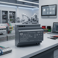 Alimentation à découpage CC Mean Well HDR-150-24 150W 24V 6.25A IP67 étanche sur rail DIN, sortie unique pour CCTV et applications industrielles extérieures