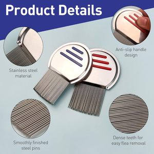 Peigne anti-poux en métal pour cheveux humains, en acier inoxydable, pour enfants, vente en gros - Product Image 4