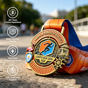 Medalla Personalizada de Oro Antiguo de 10K con Diseño Costero de <span class=keywords><strong>África</strong></span> Occidental - Premio Giratorio de Metal Esmaltado <span class=keywords><strong>para</strong></span> Carreras - Product Image 1