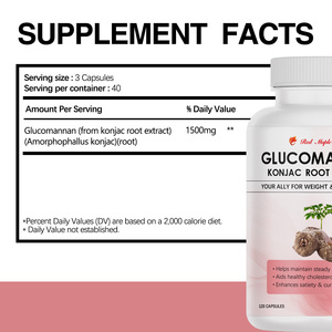 Capsules d'extrait de racine de konjac Glucomannane - Gestion du poids, soutien de la glycémie et santé intestinale, 120 capsules - Product Image 6