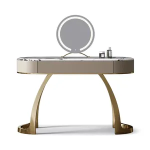 Luxe Gouden Kaptafel Marmer Moderne Italiaanse Make-Up Kleedkamer Meubels