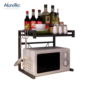 De acero inoxidable <span class=keywords><strong>horno</strong></span> de <span class=keywords><strong>microondas</strong></span> <span class=keywords><strong>estante</strong></span> ajustable pie tipo de soporte de almacenamiento de cocina soportes - Product Image 6
