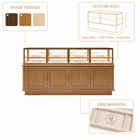 Ensemble de présentoirs à bijoux en bois sur mesure avec vitrine murale, comptoir et armoire verrouillable – Vente en gros