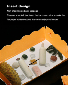 Bandeja de aperitivos impermeable personalizado impreso contenedor creativo caja de helado congelado bandeja de papel de paleta caja de embalaje sin pegamento - Product Image 5