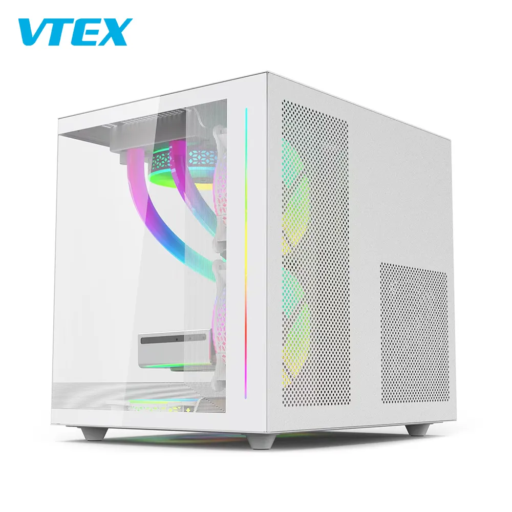 Kustom Diy akrilik Panel kipas tahan debu kaca Cpu Case Gaming Pc komputer Casing mendukung Atx standar Power Supply Pc Case