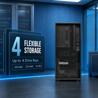Server Bisnis Lenovo ThinkSystem ST45 V3 1 Soket AMD EPYC 4005 Gigabit Ethernet