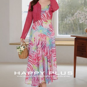 เดรสสายเดี่ยวทรงเอไลน์ คอปาด แบรนด์ Runqi ลายดอกไม้ ตัดเย็บแบบไบแอสคัท เอวธรรมชาติ สีชมพูโรแมนติก ไซส์พลัส เหมาะสำหรับงานค็อกเทล - Product Image 5