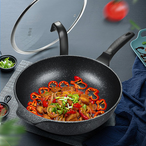 Korean Style Maifan Stone Nonstick Frying Pan 32Cm Round Aluminum <b>Induction</b> Compatible Household <b>Wok</b> - Product Image 1