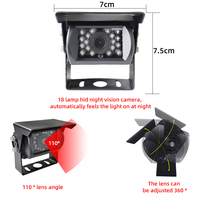 Moniteur de caméra de recul pour camion de 7 pouces avec vision nocturne AHD, enregistrement DVR à 360 degrés