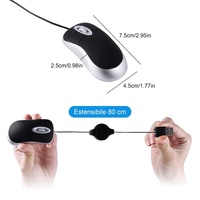 Mini souris filaire optique rétractable USB portable pour ordinateur portable, enfants, multicolore, personnalisable, vente en gros d'usine