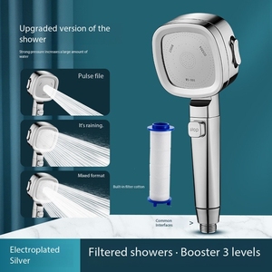 Pommeau de <span class=keywords><strong>douche</strong></span> 3 modes, nouvelle mise à niveau du pommeau de <span class=keywords><strong>douche</strong></span> pluie, accessoire de pommeau de <span class=keywords><strong>douche</strong></span> carré pressurisé-inclus avec coton PP - Product Image 5