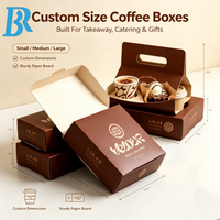 Boîte à emporter pour café et desserts, en papier résistant à la graisse, qualité alimentaire, avec poignée, pour boulangerie et café.