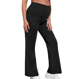 Femmes enceintes trompette ventre mince taille haute mince décontracté pantalon large - Product Image 1
