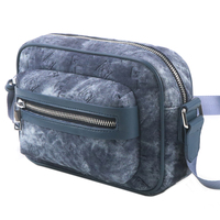 Tas Selempang Pria Denim Vintage Custom Logo, Tas Kamera Embossed GF, OEM ODM, Warna Pantone Tersedia dalam 5 Warna