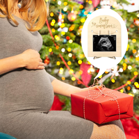 Cadre photo en bois pour échographie de femme enceinte, idéal pour la décoration de bureau de la naissance du bébé - Vente chaude
