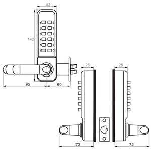 Giá bán buôn ngoài trời rèn sắt cổng sân hàng rào cửa cơ khí nút mật khẩu kỹ thuật số khóa cửa - Product Image 6