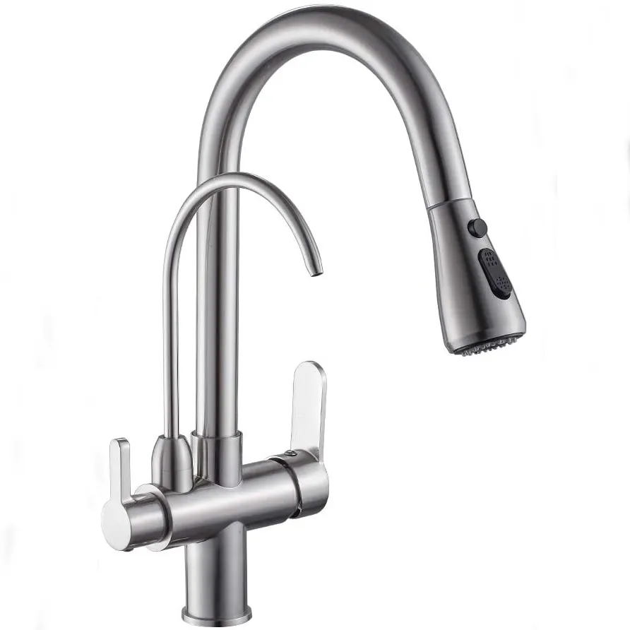 Modern Style High Quality Chrome Kitchen Faucet Water Filter Purifier Faucets Pull Out Faucet For Kitchen Sink