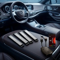 Kit d'éclairage intérieur de voiture YiLaie à LED multicolores avec mode DIY via application, synchronisation musicale, ruban adhésif double face 3M, DC 12V/5V