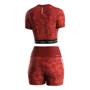 Ensemble de sport 2-en-1 personnalisé pour femme, coutures plates, coupe ajustée, respirant, perforations découpées au laser pour le Pilates et la course à pied - Product Image 2