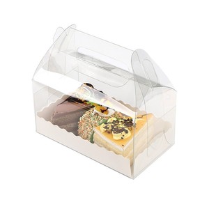 Clear Rectangular Tote Cake Roll Packaging Box Swiss Towel Roll Mousse Cake Dessert Transparent Plastic Box