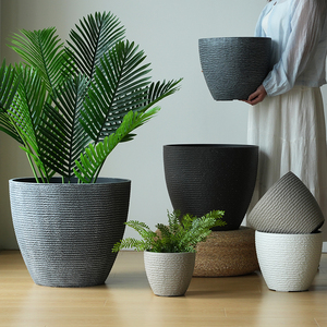 Approvisionnement Usine Pots de Fleurs Décoratifs en Plastique pour Extérieur/Intérieur, Pots de Haute Qualité, Grands Pots Ronds pour Décoration Maison - Product Image 1