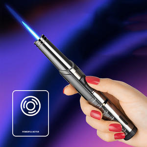 Nouveau coupe-vent bleu <span class=keywords><strong>chalumeau</strong></span> <span class=keywords><strong>cuisine</strong></span> BBQ simple flamme Butane rechargeable cigare torche feu Jet pistolet briquet à <span class=keywords><strong>gaz</strong></span> - Product Image 5