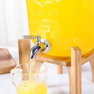 Vente en gros Bouteilles en verre vides transparentes pour boisson de 4L 8L pour jus de fruits Bouteille en verre avec robinet pour le café et le thé pressé par une motte de glace - Product Image 6