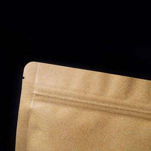 Natuurlijke recyclebare kraftpapieren voedselzak met hersluitbare rits, milieuvriendelijke stand-up pouch voor koffie, flexo bedrukt, op maat gemaakte verpakking - Product Image 3