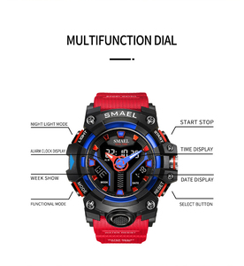SMAEL 8075 <strong>Watch</strong> <strong>Outdoor</strong> Sports Men's Large Dial Complete Calendar Repeater Auto Date Chronograph Alarm Electronic <strong>Watch</strong> <strong>for</strong> Men - Product Image 5