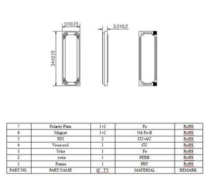 Nhà Máy Loa 34*11Mm 8 Ohm 2W Hình Chữ Nhật Loa Máy Tính Xách Tay Loa Nội Bộ - Product Image 3