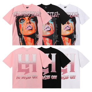 T-shirt a maniche corte unisex stile retrò con stampa auto sportiva e scritta, vestibilità ampia, per il commercio all'ingrosso transfrontaliero - Product Image 4