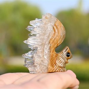 Al por mayor: Elegante racimo de cristal tallado de alta calidad con diseño de ardilla, de 3.8 cm, para sanación natural, tendencia de moda y decoración del hogar, con embalaje seguro. - Product Image 3