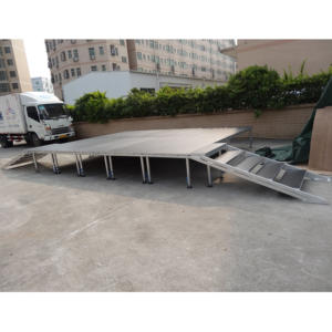 Escenario Portátil de Aluminio para Exteriores, Ligero y de Altura Ajustable, con Fácil Montaje y Superficie Antideslizante para Actuaciones en Festivales - Product Image 3