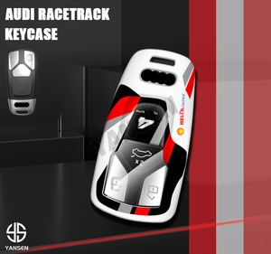 Étui de protection pour <span class=keywords><strong>clé</strong></span> de voiture RS Racing Style pour A4 Q5 A3 A6 A5 Q7, coque de protection pour <span class=keywords><strong>clé</strong></span> intelligente avec <span class=keywords><strong>porte</strong></span>-clés <span class=keywords><strong>sport</strong></span> - Product Image 1