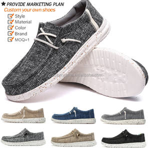 Logo personnalisé Mocassins à enfiler décontractés pour la conduite Chaussures plates en toile pour hommes Grande taille 40-<span class=keywords><strong>48</strong></span> Chaussures de marche pour hommes Chaussures <span class=keywords><strong>bateau</strong></span> confortables - Product Image 1