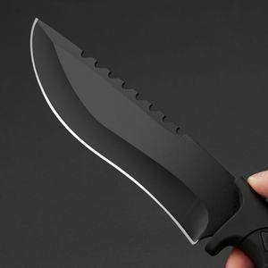 Cuchillo de pesca de hoja fija, tipo Bowie, para exteriores y camping, de acero inoxidable con mango de plástico, 4 mm de grosor, DIY OEM, 20 cm - Product Image 3