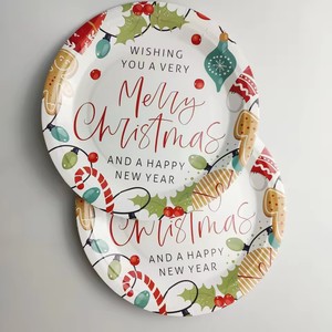Set di Stoviglie Usa e Getta con Design Natalizio, Piatti di Carta per Feste Familiari, Decorazioni per la Tavola Natalizia - Product Image 3