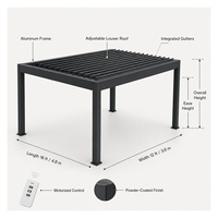 Pérgola Bioclimática Moderna para Patio Exterior, Motorizada, con Sensor de Lluvia, Gazebo para Jardín