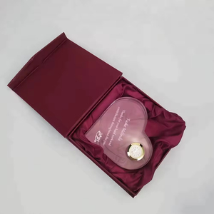 Honor của pha lê 3D hình trái tim khắc laser pha lê bảng đồng hồ cho món quà cưới - Product Image 4