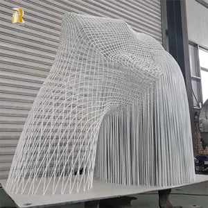 شلال رأس من الفولاذ المقاوم للصدأ ثلاثي الأبعاد بتصميم عصري كبير/تمثال لهيكل الفن الخارجي - Product Image 3