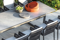 Ensemble de table à manger et chaises, mobilier de loisirs moderne, patio d'extérieur, restaurant de jardin, prévente
