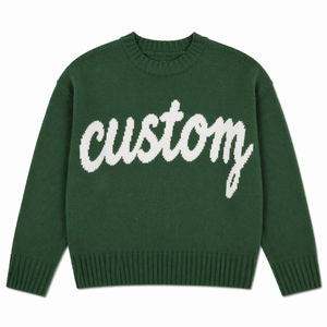 Maglione <span class=keywords><strong>da</strong></span> <span class=keywords><strong>Donna</strong></span> Personalizzato OEM ODE con Lettere Jacquard, Casual, Collo Tondo, Maniche Lunghe - Product Image 2