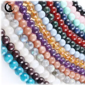 6/8/10mm Natural Stone Beads Moq é 1, preço mais alto, redondo liso gemstone contas soltas 15 "38cm