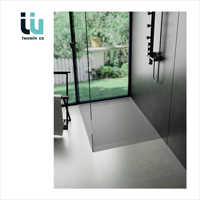 Base de douche rectangulaire moderne Twowinco pour projets immobiliers, en SMC antidérapant, pour bâtiments neufs