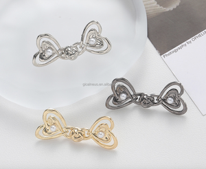 Clip de ceinture réglable en forme de cœur, boucle détachable, clips pour jeans perlés, sans <span class=keywords><strong>couture</strong></span>, boucle en alliage de zinc, vêtements écologiques - Product Image 2