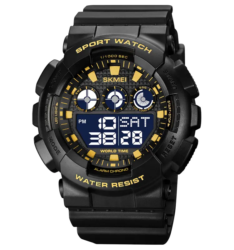 skmei new arrival cold light sport watches water resistant man hand multi-function digital watch