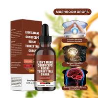 Gouttes de champignons HDK avec Crinière de lion, Cordyceps, Reishi, Chaga, 2 fl oz, Végétalien, Halal, OEM, ODM, Complément alimentaire en gros