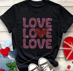 230 Gsm Oversize 100% Cotton love Letter <strong>Christmas</strong> Rhinestone Bead Design Summer Men <strong>Women</strong> Unisex <strong>t</strong> <strong>Shirt</strong> - Product Image 1