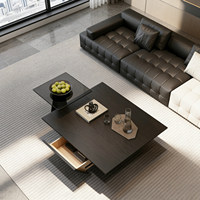 Table basse carrée de style italien, design minimaliste haut de gamme, pour salon ou balcon, forme triangulaire inversée simple