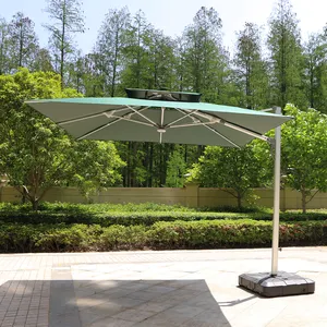 Outdoor Advertising Cafe Umbrella Customized Sun Shade Garden Market Parasol Beach Umbrellas With Light